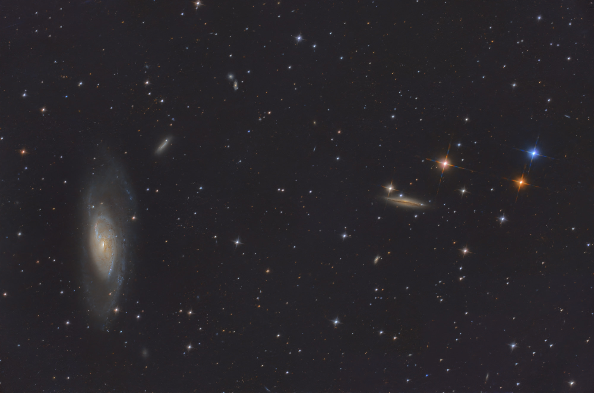 The spiral galaxy Messier 106 lies in the constellation Canes Venatici.